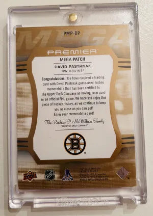 2021-22 UD Premier David Pastrnak Mega Patch Sleeve Number /8 Jersey Number!? SSP back