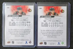 Jake Sanderson Young Guns Lot of 2 back