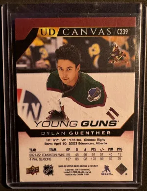 2022-23 Upper Deck Dylan Guenther Young Guns Canvas back