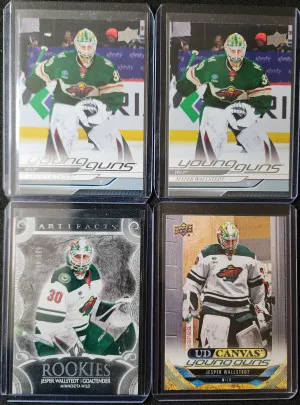 Jesper Wallstedt 4 Card Rookie Lot front