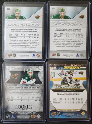 Jesper Wallstedt 4 Card Rookie Lot back