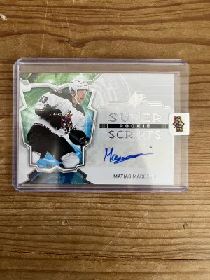 22-23 SPX Matias Maccelli Super Scripts rookie auto front