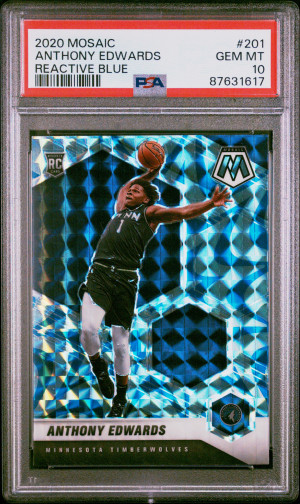 2020 Panini Mosaic Anthony Edwards Reactive Blue front