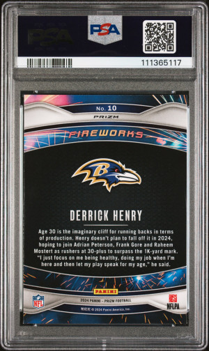 2024 Panini Prizm Fireworks Derrick Henry Fireworks-Green Prizm back