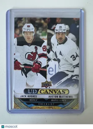 2020-21 Upper Deck Canvas Auston Matthews Jack Hughes #C210 front