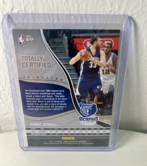 2017-18 Panini Totally Certified Mark Gasol No.69 9/10 back