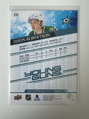 2024-25 Upper Deck Young Guns Jason Robertson #235 Rookie back