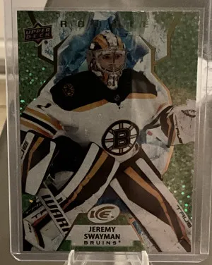 2022-22 Upper Deck Ice Jeremy Swayman Rookie Green Parallel front
