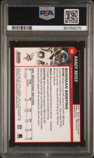 2002 Bowman Chrome Randy Moss back
