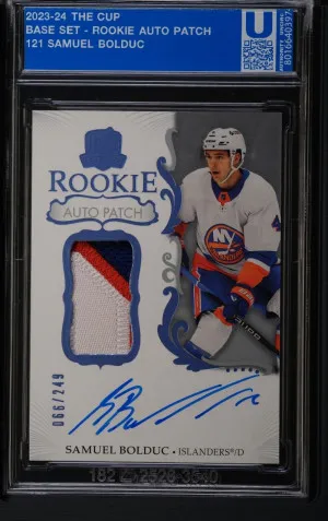 Samuel Bolduc 2023-24 The Cup Base Set - Rookie Auto Patch front
