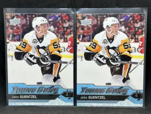 (2) Jake Guentzel 2016-17 Upper Deck Update Young Guns YG Rookie RC #525 front