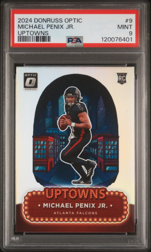 2024 Panini Donruss Optic Uptowns PSA 9 Michael Penix Jr. front