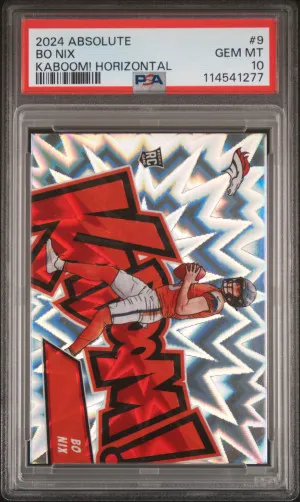 2024 Panini Absolute Kaboom! Horizontal Bo Nix PSA 10 front