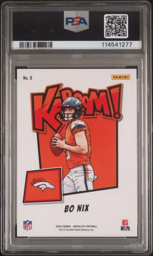 2024 Panini Absolute Kaboom! Horizontal Bo Nix PSA 10 back