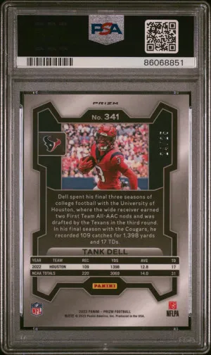 2023 Panini Prizm Tank Dell Navy Camo /25 RC PSA 10 back