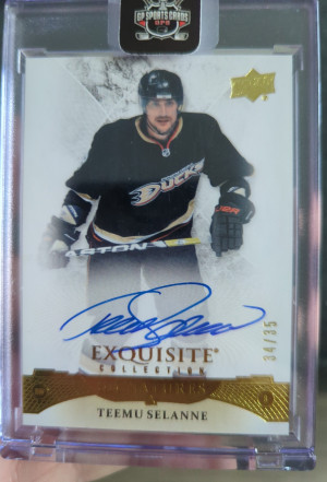 2015-15 UD Exquisite Signatures Teemu Selanne 34/35 front