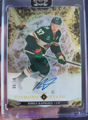 24-25 UD Black Diamond Stars Kirill Kaprizov Auto 6/10 front