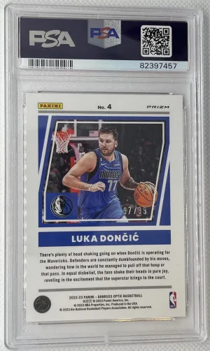 2022-23 Donruss Optic Luka Doncic elite dominators red /99 PSA 10 back