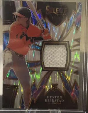 2024 Panini - Select Baseball Sparks Flash Prizm Heston Kjerstad Rookie Jersey front