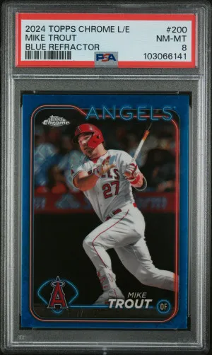 2024 Topps Chrome Logofractor Edition Mike Trout Blue Refractor front