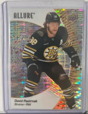 2023-24 David Pastrnak Allure Gold Glitter Bomb front