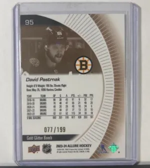 2023-24 David Pastrnak Allure Gold Glitter Bomb back