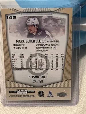 2024-25 Opc Plat Mark Scheifele Seismic Gold back