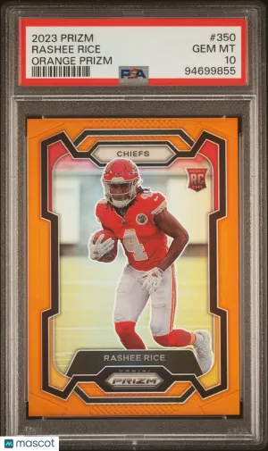 2023 Panini Prizm Rashee Rice #350 Orange 193/249 Rookie PSA 10 front