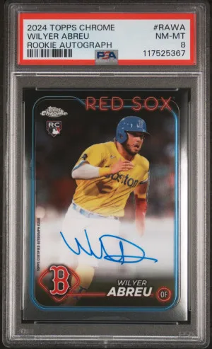 2024 Topps Chrome Rookie Autographs Wilyer Abreu RC PSA 8 front