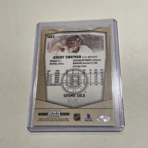 2024-25 O-Pee-Chee Platinum Seismic Gold #101 Jeremy Swayman /50 back