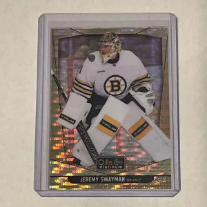 2024-25 O-Pee-Chee Platinum Seismic Gold #101 Jeremy Swayman /50 front