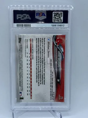 2018 Topps Chrome Rafael Devers Batting-Prism Refractor Rookie PSA 10 back