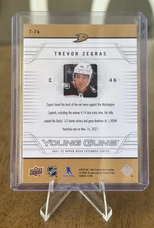 2021-22 Upper Deck Extended Series Trevor Zegras Tribute Young Guns #T-76 back