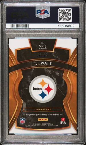 2019 Panini Select Signatures Prizm T.j. Watt Sig.prizm-White /10 PSA 10 back
