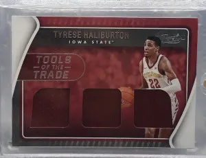 2022 Panini Chronicles Absolute Draft Picks #TOTT-27 Tyrese Haliburton Game Worn Material Patch front