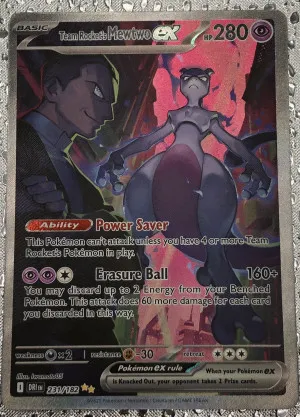 2025  Destined Rivals #231/182 Team Rocket Mewtwo Ex Special Illustration Rare front