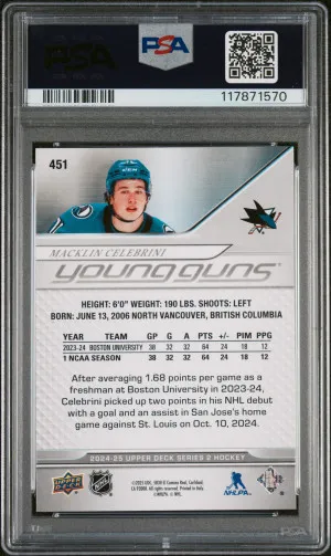 2024 Upper Deck Macklin Celebrini back