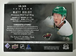 2023-24 Upper Deck The Cup The Show Matt Boldy back