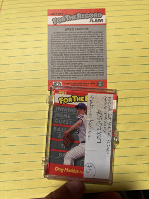 Greg Maddox fleer for the record back