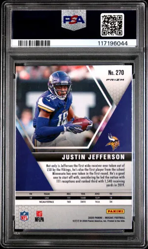 2020 Panini Mosaic Justin Jefferson Reactive Orange back