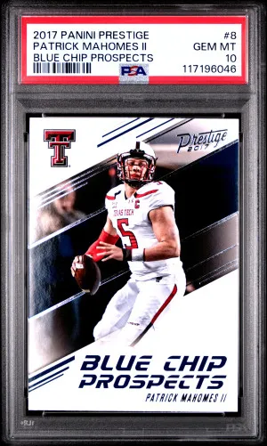 2017 Panini Prestige Blue Chip Prospects Patrick Mahomes Ii Blue Chip Prospects front