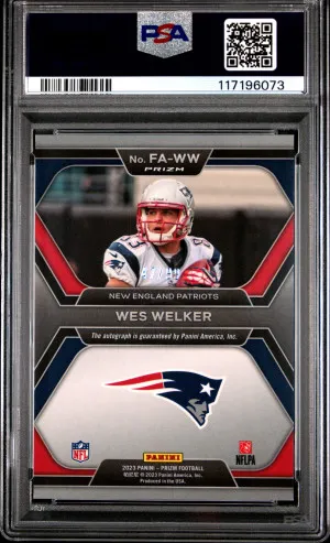 2023 Panini Prizm Flashback Autographs Wes Welker Flashback Auto-Blue Ice back
