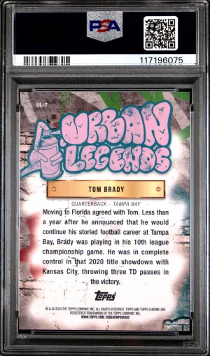 2024 Topps Chrome Urban Legends Tom Brady back