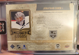 22-23 The Cup Limited Logos Jonathan Quick 48/50 back