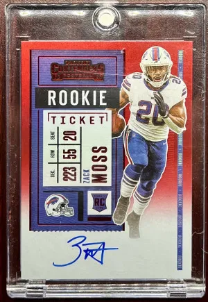 2020 Contenders Zack Moss Rookie Ticket Auto Red Variation
