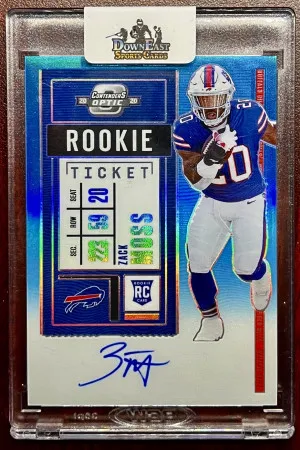 2020 Contenders Optic Zach Moss Rookie Ticket Blue Auto /99
