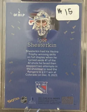 2022-23 Skybox Metal Universe Igor Shesterkin Linchpins back