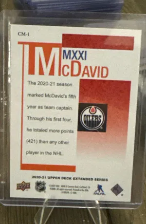 2020-21 Extended Series Victory Red MCXI CM-1Connor McDavid /350 back