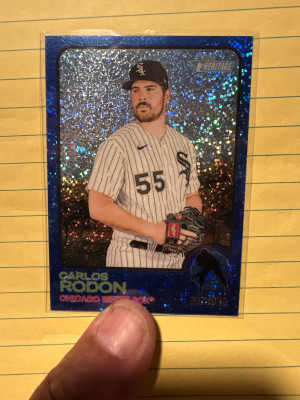 Topps heritage blue sparkle, Carlos Rodon front