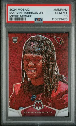 2024 Mosaic Football Marvin Harrison Jr Micro Mosaic Rookie PSA 10 front